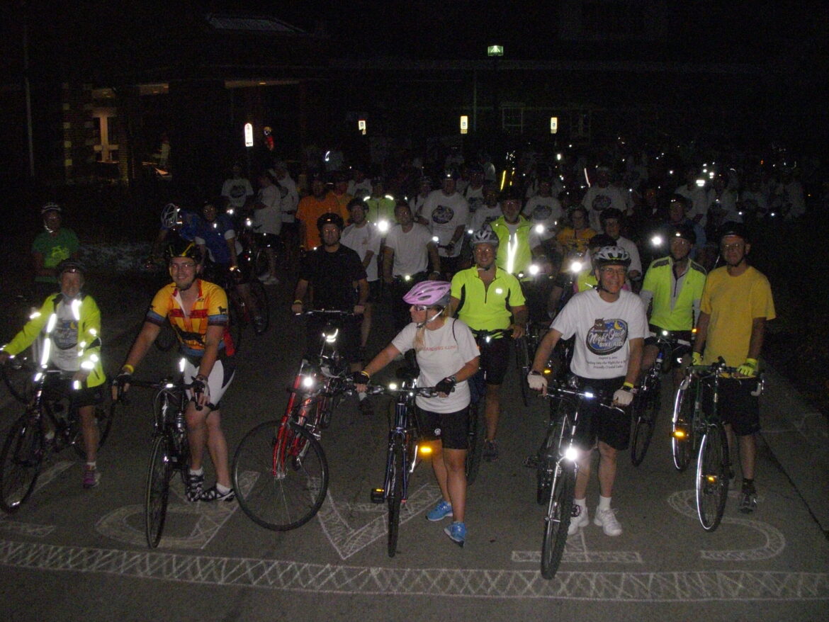 Explore Crystal Lake at night with the Night Owl Bike Ride